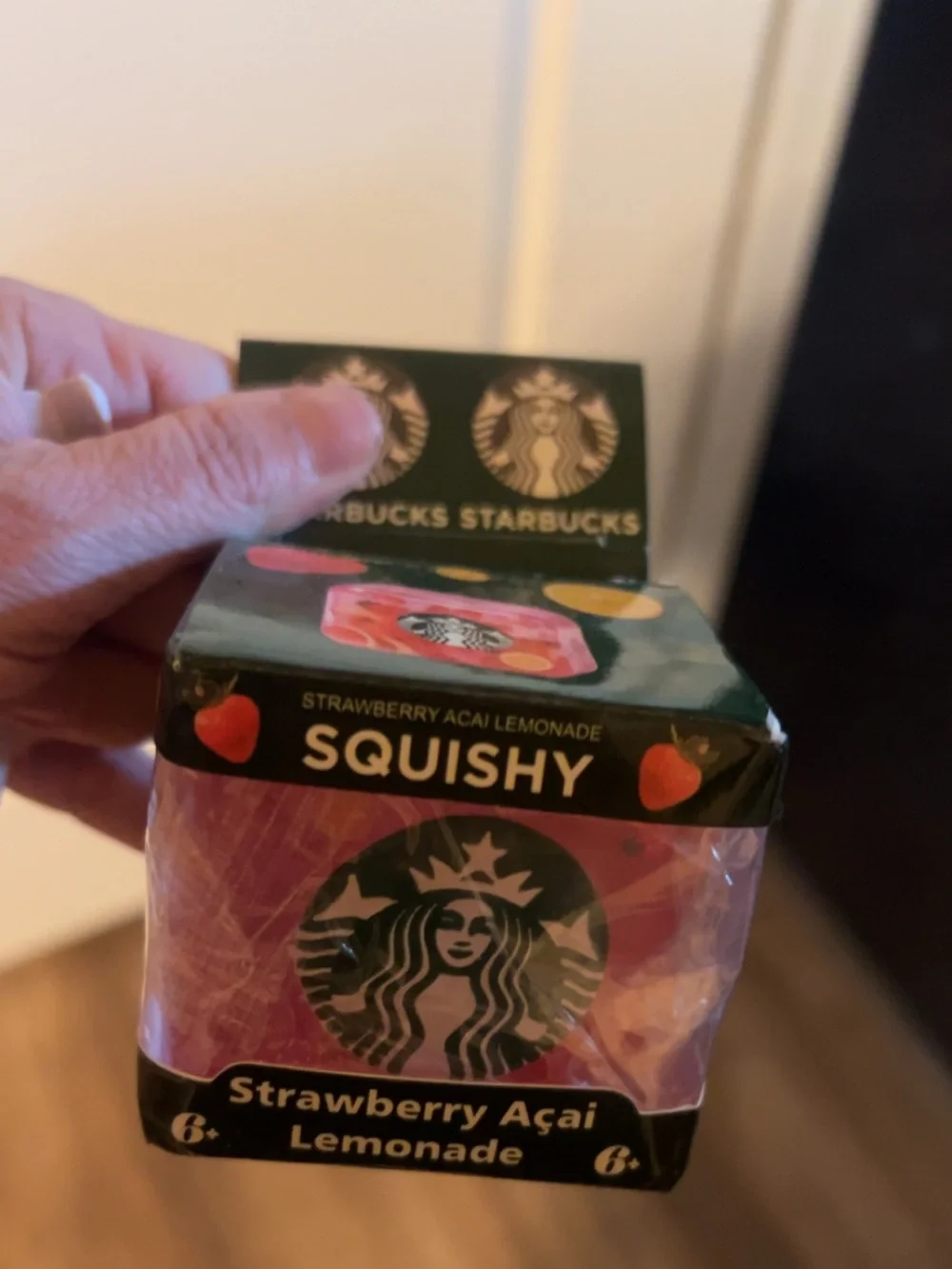 Starbucks Green and Pink Strawberry Açaí Lemonade Squishy Cube buy all 3